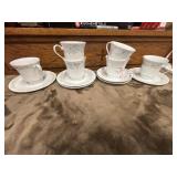 vintage white porcelain cup and saucer sets