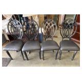Vintage black ribbon back dining chairs