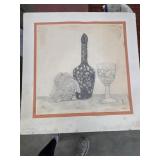 A drawing resembles a still life composition