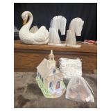 Vintage carved horse head bookends made from