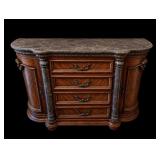 Black Marble Top Buffet Sideboard Cabinet
