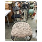 6pc Iron Dining Chairs with Fabric Seats