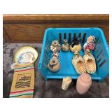 Collection of small, decorated ceramic and wooden