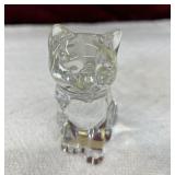 vintage cat Bleikristall lead crystal figurine