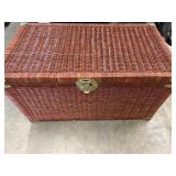 Wicker Storage Trunk with brass latch