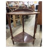 3 Tables - 2-tier Mahogany Corner Table, Iron