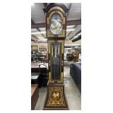 Grandfather Clock Featuring Dark Wood Finish &