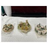 3 pc. vintage mini hummingbird tea sets, , pigs