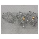 Vintage lead crystal dishes shaped like leaves