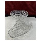 2 pc. crystal  dishes featuring a distinct cut