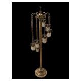 Art Deco Brass & Crystal Candelabra Style Floor