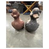 2 terracotta pottery duck, similar in design to