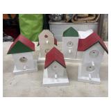 5 Hand crafted bird houses