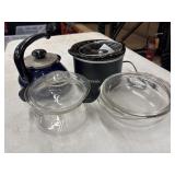 Pyrex Flameware glass double boiler insert with a
