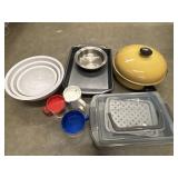 Bundle of kitchen items pans bowls a few cups