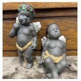 Pair of vintage African American boy angels