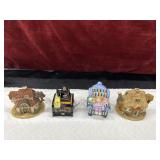 4 pc. David Winter Cottages miniature figurine,