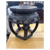 Mid-century Chinese Hand-Painted Black Lacquer