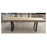 Rustic Live Edge Wood Bench