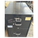black metal 2-drawer vertical file cabinet