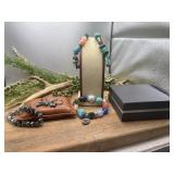 3 colorful boho bracelets featuring faux mixed