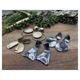 4 Sets Of Earrings Feature Polished Molten Discs
