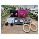 5 Pairs Of Clip On Earrings. Costume Jewelry.