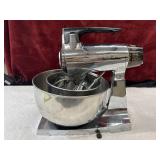 vintage Sunbeam Mixmaster stand mixer, featuring
