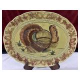 Vintage Lefton ceramic turkey platter.