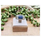 Judith Ripka sterling silver .925 Cable Lapis Ring