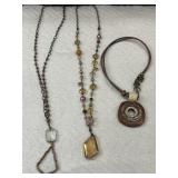 3 pc. Bronze necklaces fashion jewelry