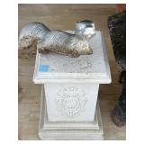 Weathered Concrete Squirrel Garden Statue