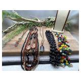 Bundle of costume jewelry. Necklaces