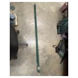Green, plastic-coated steel garden plant stakes