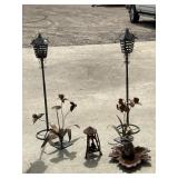 6 pc. antique-style metal garden torch rustic