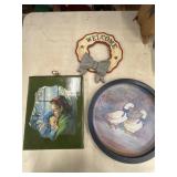 Decorative wall hanging art metal goose tray etc.