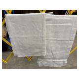 2 Vintage White Damask Tablecloths