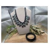 Zara chunky statement necklace and bangles.