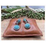 Judith Ripka .925 Sterling Turquoise Clip Earrings