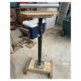 customized industrial stand featuring a reclaimed