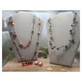 2 Hand Crafter chain necklaces features vibrant,