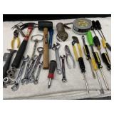 Bundle of f hammers,duct tape,wrenches, and more.