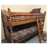 Classic wood bunk bed set with ball-finial posts