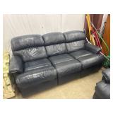 Navy Blue Leather LazyBoy Couch.