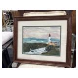 Lighthouse Watercolor Painting by Sharon Rickert