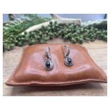 .925 Sterling Silver Blak Onyx Post Earrings