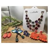 Beautiful costume Necklace and multiple earrings
