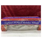 Lighted 10pc. Holiday village.