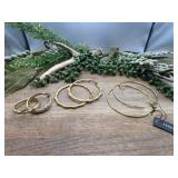 3 sets of gold-toned  bangle style sets of