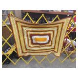 Vintage handmade granny square afghan throw